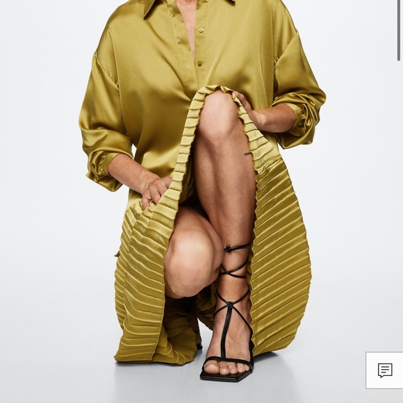 SATIN PLEATED SKIRT - Picture 5 of 11